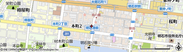 兵庫県明石市本町周辺の地図