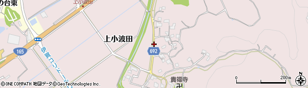三重県名張市上小波田周辺の地図