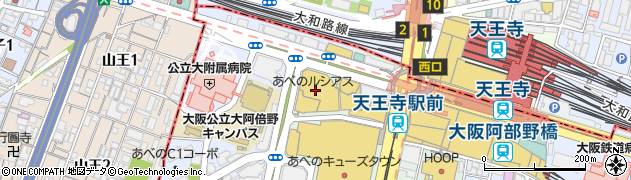 大阪厚生信用金庫阿倍野支店周辺の地図