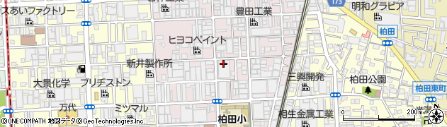 大阪府東大阪市柏田西周辺の地図