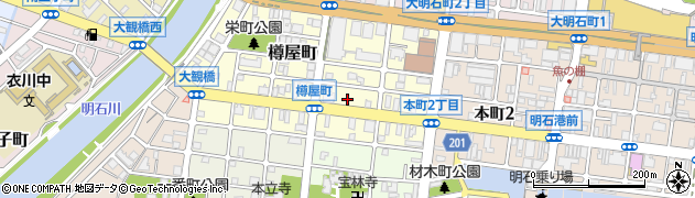 兵庫県明石市樽屋町6周辺の地図