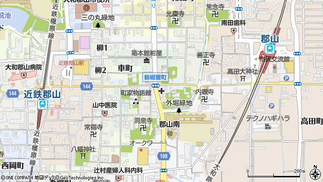 〒639-1143 奈良県大和郡山市新紺屋町の地図