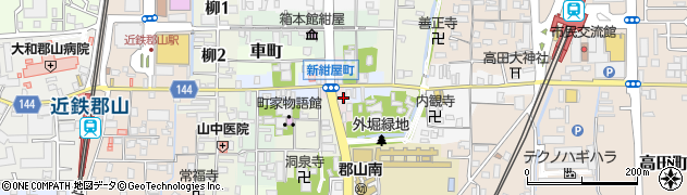 奈良県大和郡山市新紺屋町周辺の地図
