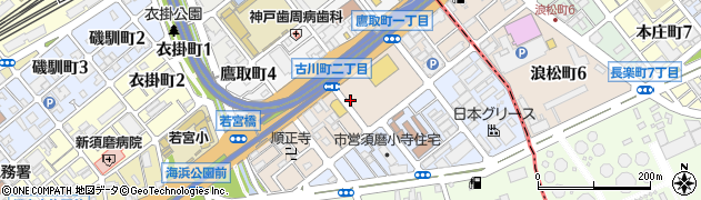 兵庫県神戸市須磨区古川町周辺の地図