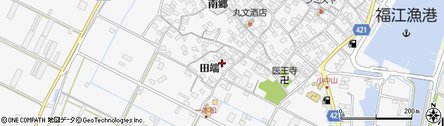 愛知県田原市小中山町田端周辺の地図