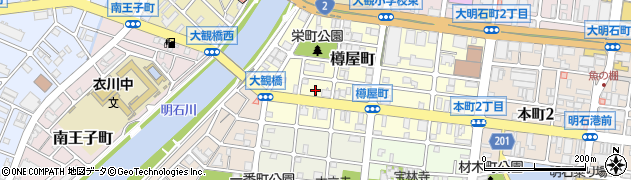 兵庫県明石市樽屋町17周辺の地図
