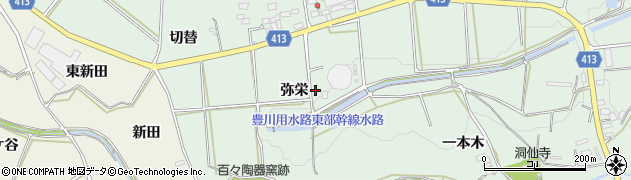 愛知県田原市六連町弥栄周辺の地図