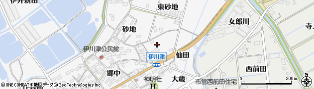 愛知県田原市伊川津町大薮3周辺の地図