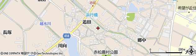 愛知県田原市西神戸町追田5周辺の地図