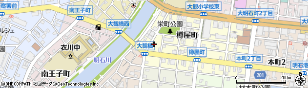 兵庫県明石市樽屋町16周辺の地図