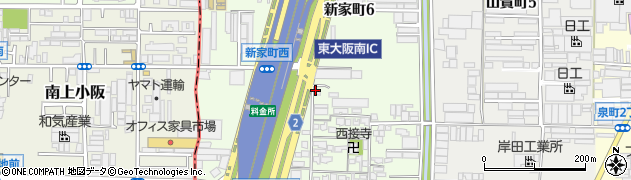 大阪府八尾市新家町周辺の地図