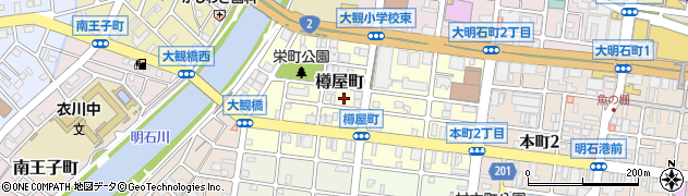 兵庫県明石市樽屋町11周辺の地図