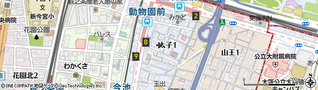 大阪府大阪市西成区太子周辺の地図