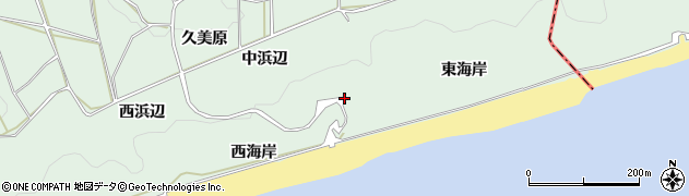 久美原海岸公衆トイレ周辺の地図