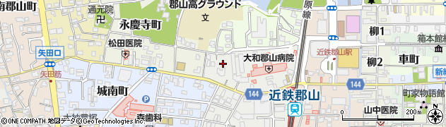 奈良県大和郡山市朝日町周辺の地図