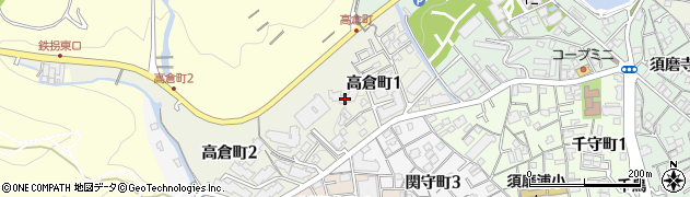 兵庫県神戸市須磨区高倉町周辺の地図