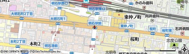 明石駅前周辺の地図