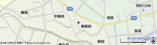 愛知県田原市東神戸町東新田周辺の地図