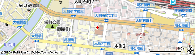 兵庫県明石市樽屋町1周辺の地図