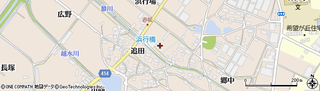 愛知県田原市西神戸町浜行場周辺の地図