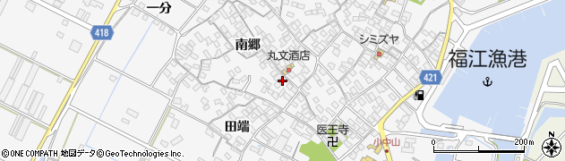 愛知県田原市小中山町南郷71周辺の地図