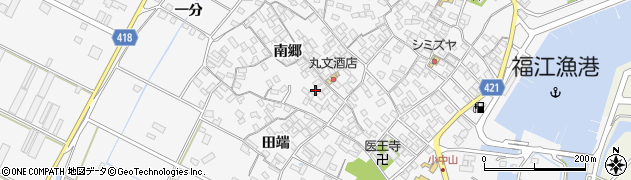 愛知県田原市小中山町南郷76周辺の地図