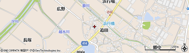 愛知県田原市西神戸町追田42周辺の地図