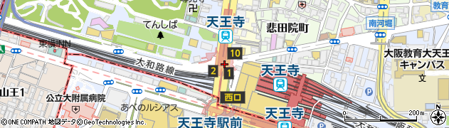 天王寺駅前周辺の地図