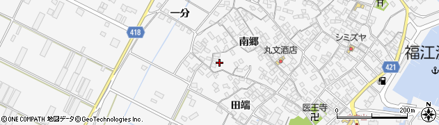 愛知県田原市小中山町南郷122周辺の地図