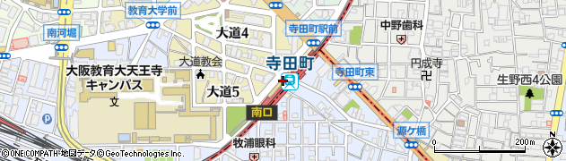 寺田町駅周辺の地図