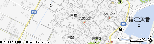 愛知県田原市小中山町南郷89周辺の地図