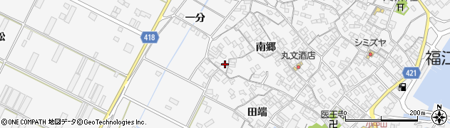 愛知県田原市小中山町南郷132周辺の地図