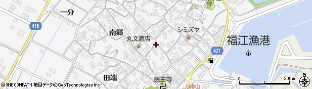 愛知県田原市小中山町南郷17周辺の地図