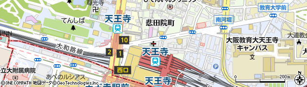 恋肌 天王寺店周辺の地図