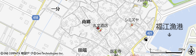 愛知県田原市小中山町南郷74周辺の地図