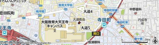 日本キリスト教団大阪大道教会周辺の地図