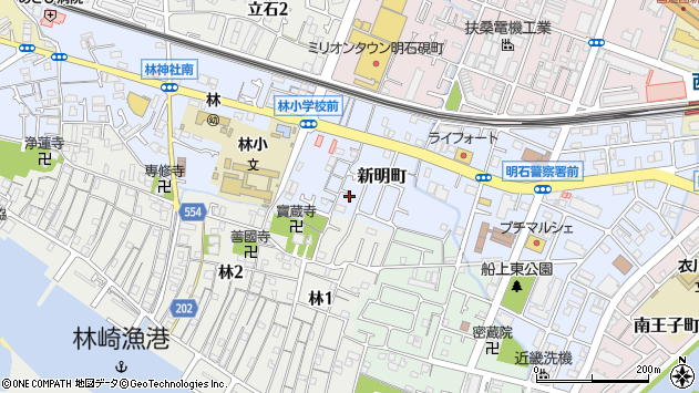 〒673-0027 兵庫県明石市新明町の地図