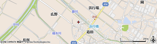 愛知県田原市西神戸町追田68周辺の地図