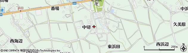 愛知県田原市六連町中切周辺の地図