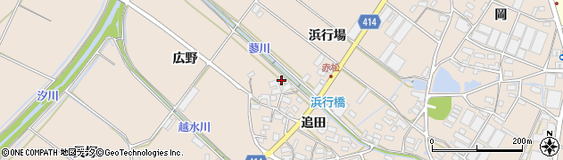 愛知県田原市西神戸町追田44周辺の地図