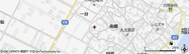 愛知県田原市小中山町南郷193周辺の地図
