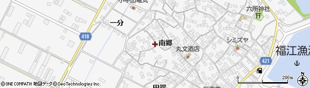 愛知県田原市小中山町南郷176周辺の地図