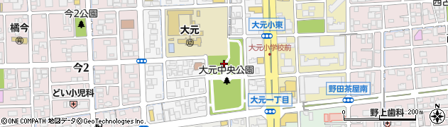 岡山県岡山市北区大元上町周辺の地図