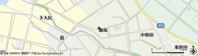 愛知県田原市東神戸町（曲坂）周辺の地図