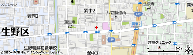大阪府大阪市生野区巽中周辺の地図