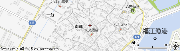 愛知県田原市小中山町南郷8周辺の地図