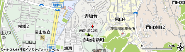 岡山県岡山市中区赤坂台周辺の地図