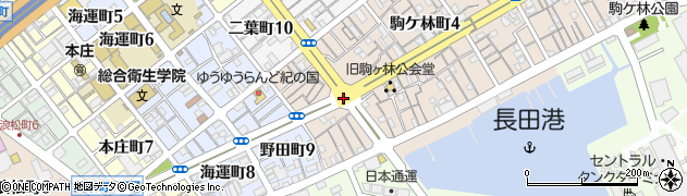 長田港北周辺の地図