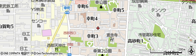 大阪府八尾市幸町周辺の地図