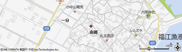 愛知県田原市小中山町南郷159周辺の地図